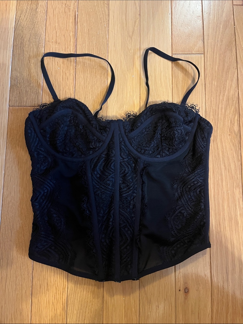 Garage black lacy corset top